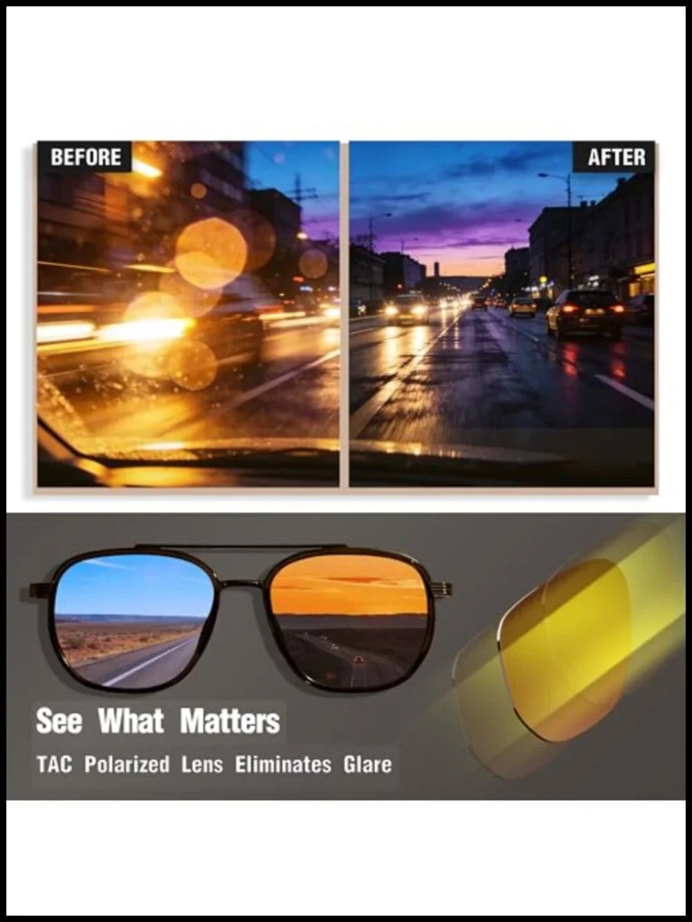 Vintage Polarized Sunglasses UV Protection Double Bridge Metal Frame